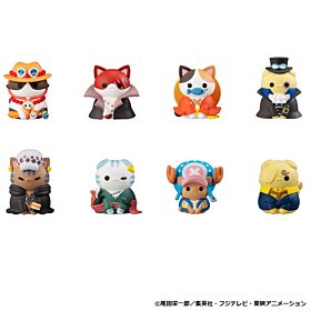 One Piece Megahouse MEGA CAT PROJECT Mini Figurine Nyan Piece Nya-n! I'll Become the Cat Pirate King! SET Rerelease