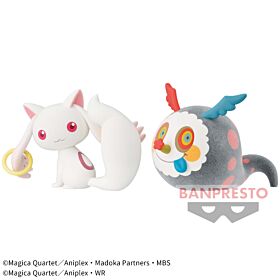Puella Magi Madoka Magica: The Movie Banpresto Fluffy Puffy Figurine Kyubey & Dessert Witch
