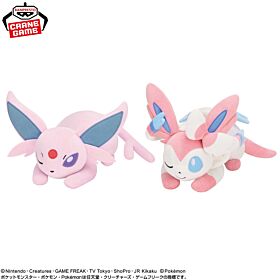 Pokemon Banpresto Prize Item Mofugutto Evee Friends Plush Naptime Ver. Espeon & Sylveon