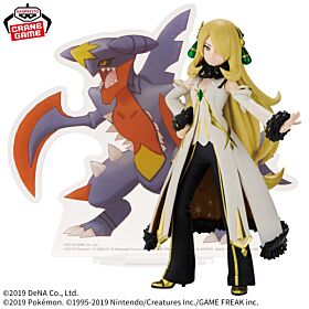 Pokemon Masters EX Banpresto Prize Item PANEL SPECTACLE Figurine Arc Cynthia and Mega Garchomp