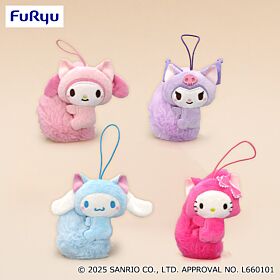 Sanrio Taito Prize Item Heisei Fluffy Tail Plush Mascot Keychain