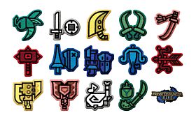Monster Hunter Rise GRAPHT Embroidered 2 Way Wappen Badge Weapons