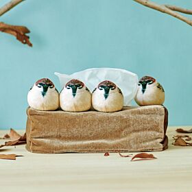 YOU + MORE Where Puffy Sparrows Gather Tissue Box Cover
