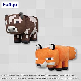 Minecraft FuRyu Pixel tales BIG Plush Cow & Fox