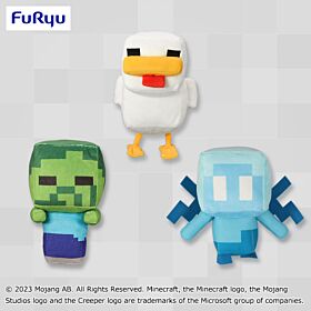 Minecraft FuRyu Pixel tales Plush Baby Zombie, Chicken & Allay