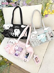 Ita Bag winkouv School Bag Style Ribbon Tote Bag Fits Plushies