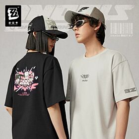 Zenless Zone Zero miHoYo ZZZ STUDIO Angels of Delusion Graphic Colorblock Short-Sleeve T-Shirt
