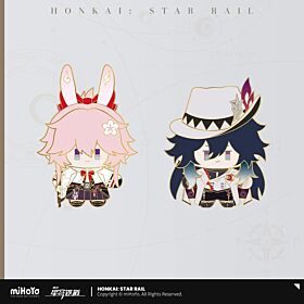 Honkai: Star Rail miHoYo Chibi Doll Series Wobbling Metal Badge Ashveil & Evanescia